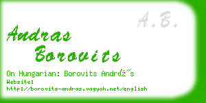 andras borovits business card